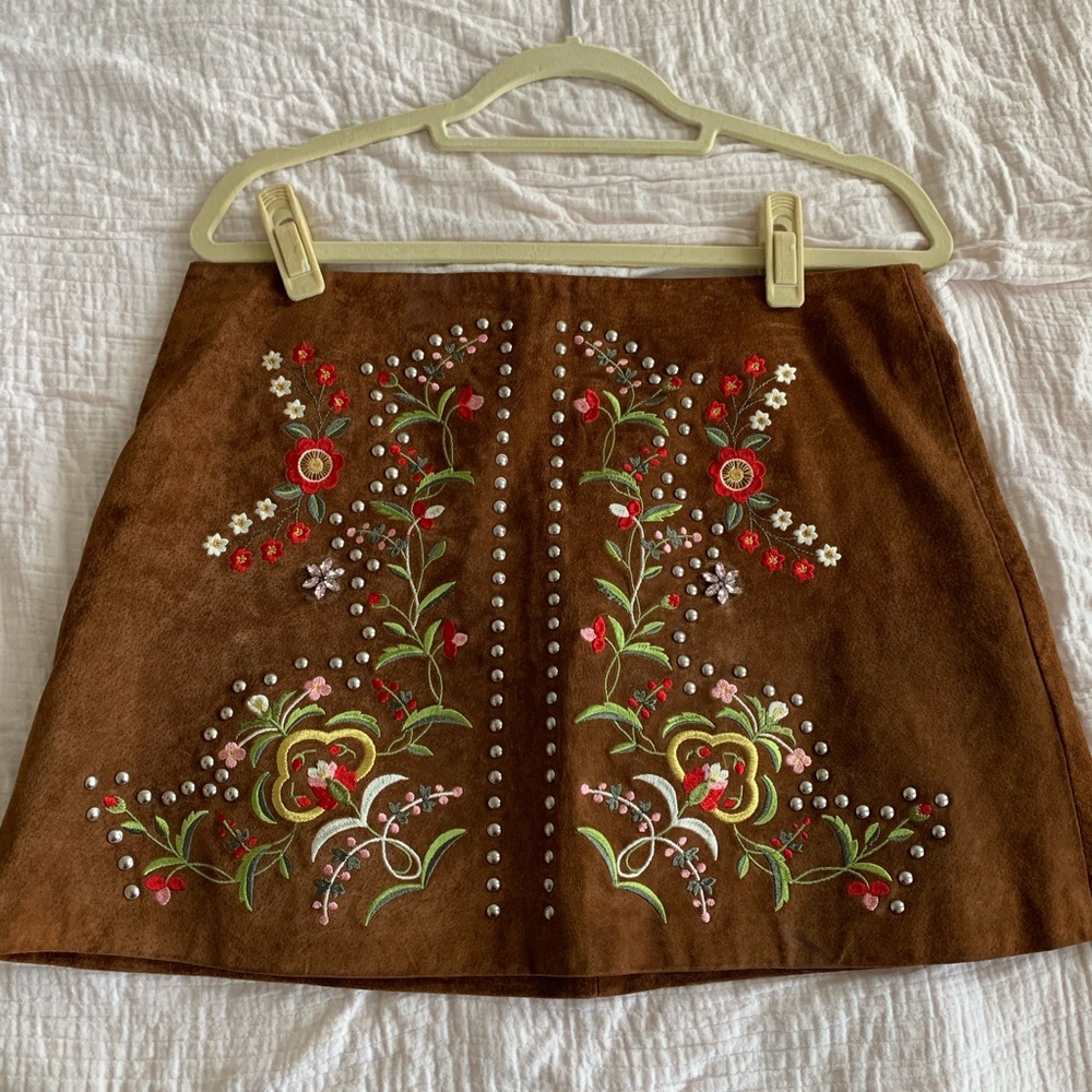 Brown Suede Zara Skirt